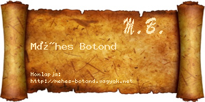 Méhes Botond névjegykártya